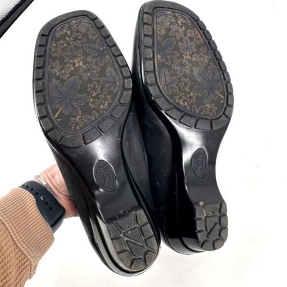 Sofft Womens Leather Fabric Stretch Square Toe Slip On Loafers Black Size 9 wide - Picture 9 of 12